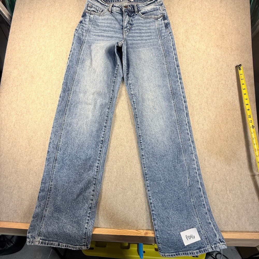 BKE Andi High Rise Wide Leg Seam Front Jeans Light Wash 28x36